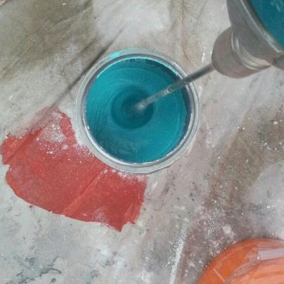 Similar to when on production, FAT Paint was hand mixed just like this in the early days.