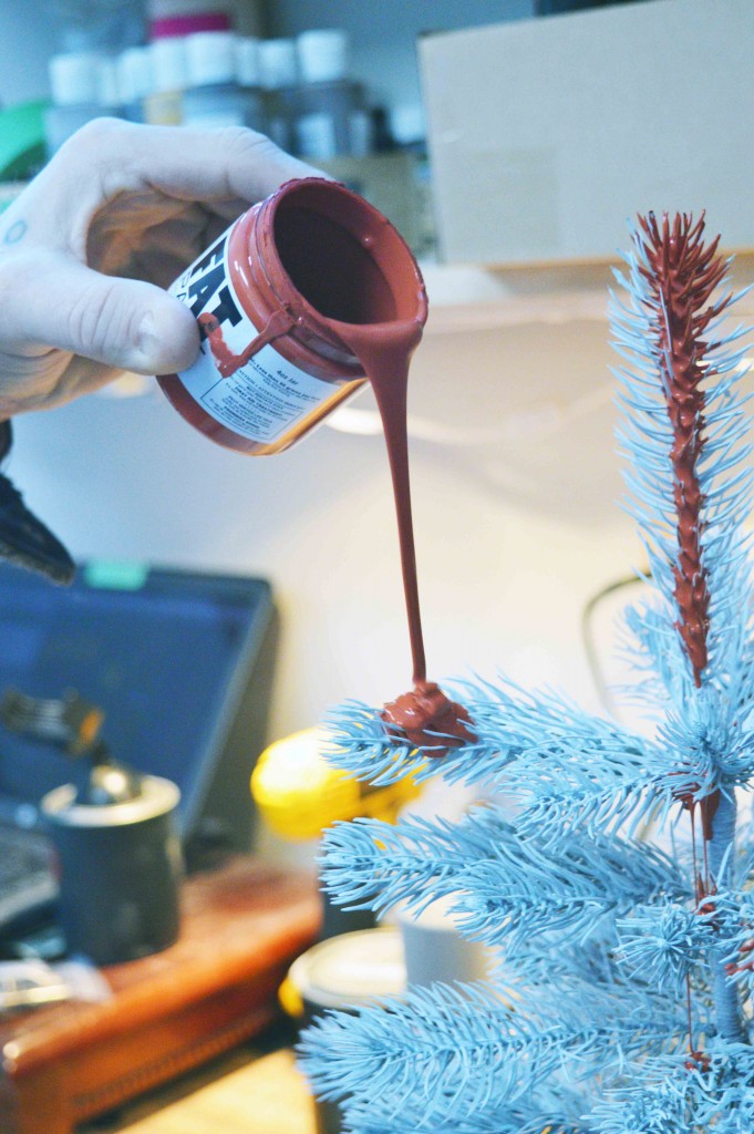 Starting the Christmas tree with traditional red